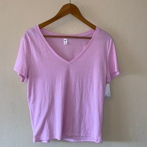 New BP Women’s Pink V-neck Cotton-blend T- shirt lightweight Small